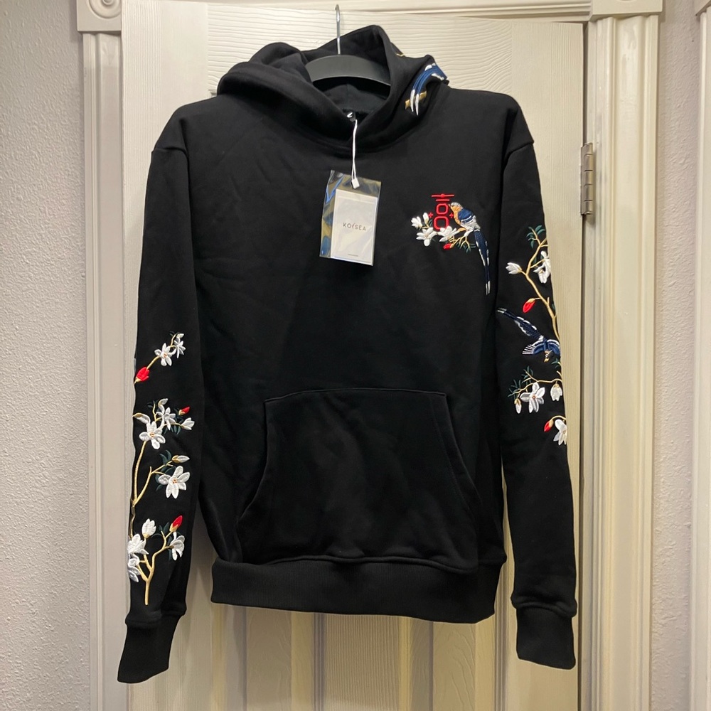 Koisea Birds & Trees Embroidered Sukajan Hoodie NWT
